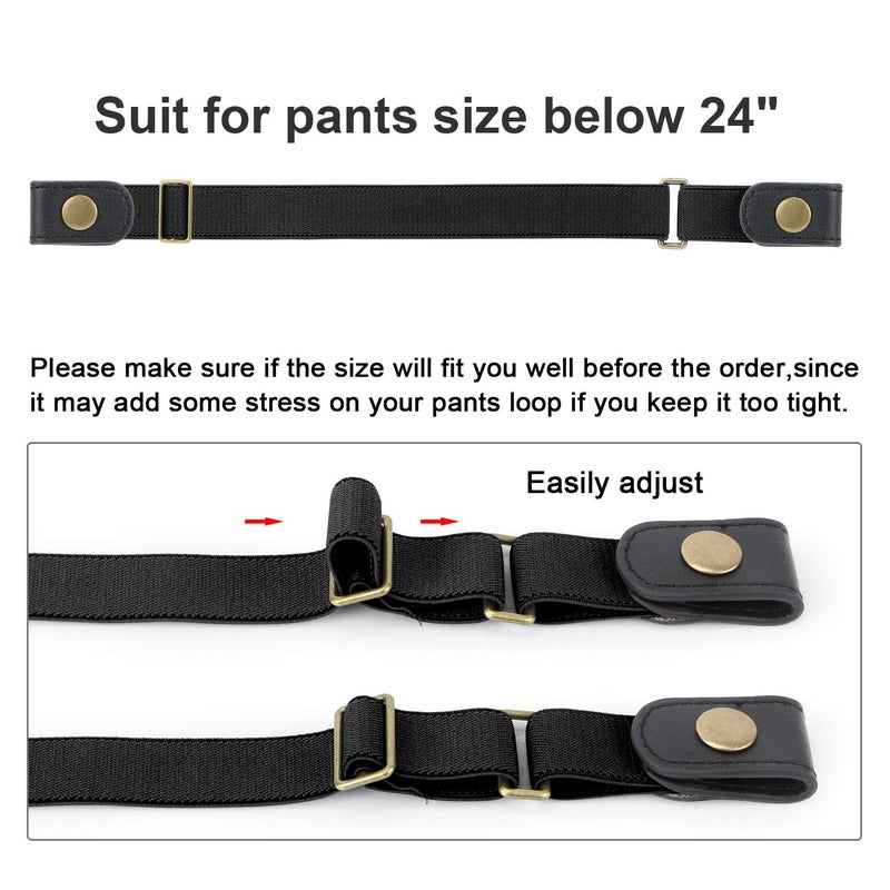 WERFORU No Buckle Stretch Belt for Child Boys Girls Buckle Free Kids Belt Buckleless for Pants Jeans, Black,Waist Size Below 24 Inches - Image 5